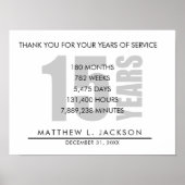 Poster Cadeau de retraite ou d'amortissement de 15 ans (Devant)