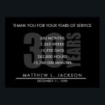 Poster Cadeau de retraite ou d'amortissement de 30 ans<br><div class="desc">Si vous recherchez un cadeau spécial, personnalisé et sincère pour commémorer un jalon de 30 ans dans la carrière de quelqu'un, notre art mural minimaliste noir et blanc "Années, mois, semaines, jours, heures, minutes" est le choix idéal. Cette pièce est une merveilleuse façon d'express votre appréciation tout en fournissant un...</div>