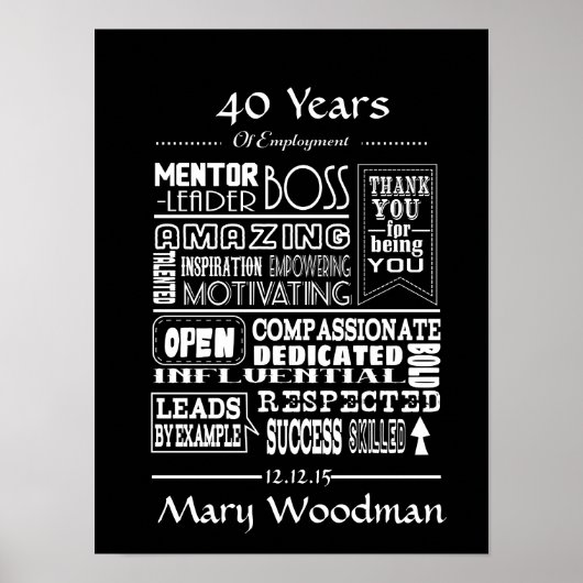 Poster Cadeau de retraite pour la prime de long service B (Devant)