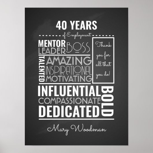 Poster Cadeau de retraite pour la prime de long service B (Devant)