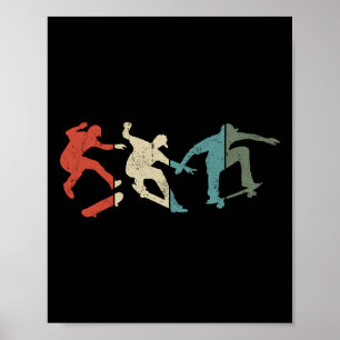 Poster Cadeau de rythme cardiaque de skateboard pour fair