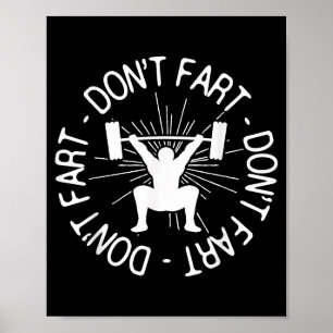 Poster Cadeau de salle de sport drôle Dont Far Fitness