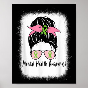 Poster Cadeau de santé mentale de chignon désordonné Sant