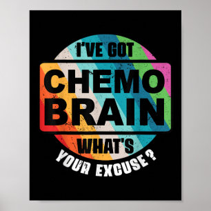 Poster Cadeau de sensibilisation rétro Cerveau Chimiothér