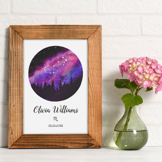 Poster Cadeau de signe de l'horoscope de la constellation