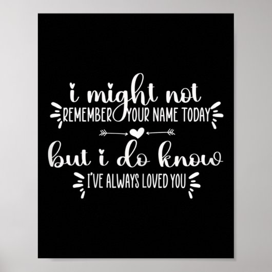 Poster Cadeau de soins de mémoire pour femmes Je ne peux (Devant)