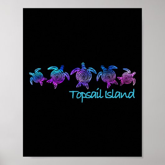 Poster Cadeau de tortue tribale de conception de plage de (Devant)