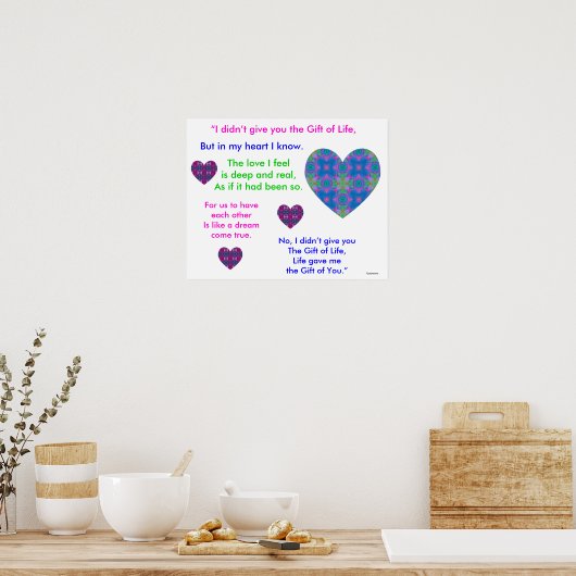 Poster cadeau de vie A07c - Version 2 (Cuisine)