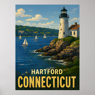 Poster Cadeau de voyage à Hartford Connecticut