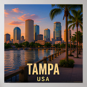 Poster Cadeau de voyage au bord de l'eau à Tampa Floride
