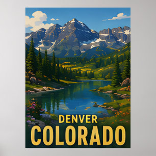 Poster Cadeau de voyage Denver Colorado