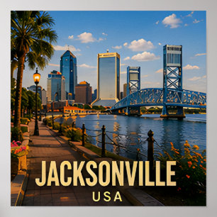 Poster Cadeau de voyage Jacksonville Floride rive