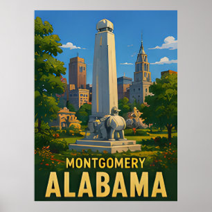 Poster Cadeau de voyage Montgomery Alabama