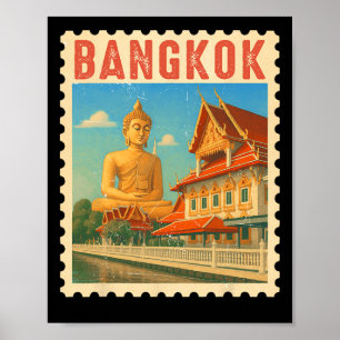 Poster Cadeau de voyage Ngkok Thaïlande Bouddha Thaïlande
