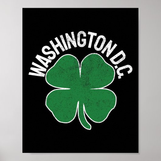 Poster Cadeau de Washington D.c. Saint-Patrick Shamrock - (Devant)