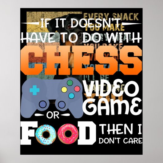 Poster Cadeau d'échecs | Jeu Vidéo D'Échecs Ou Conception (Devant)