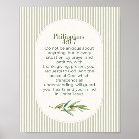 Poster Cadeau d'encouragement chrétien Philippiens 4:6–7 (Devant)