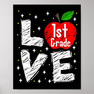 Poster Cadeau d'enseignant de retour à l'école Fun Apple