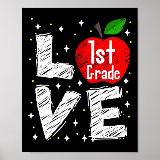 Poster Cadeau d'enseignant de retour à l'école Fun Apple (Devant)