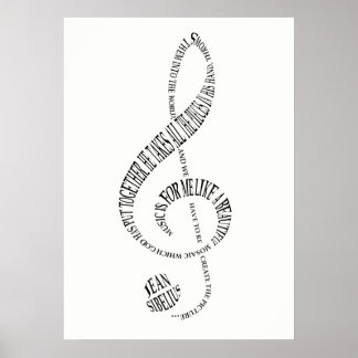 Poster cadeau des amoureux de musique - Arbre Clef