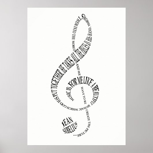 Poster cadeau des amoureux de musique - Arbre Clef (Devant)