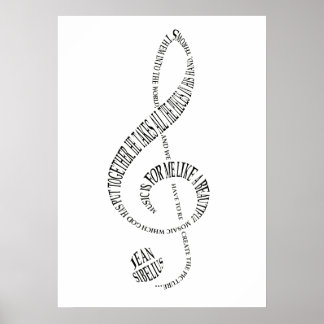 Poster cadeau des amoureux de musique - Arbre Clef