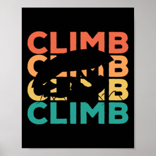 Poster Cadeau d'escalade rétro vintage pour grimpeurs