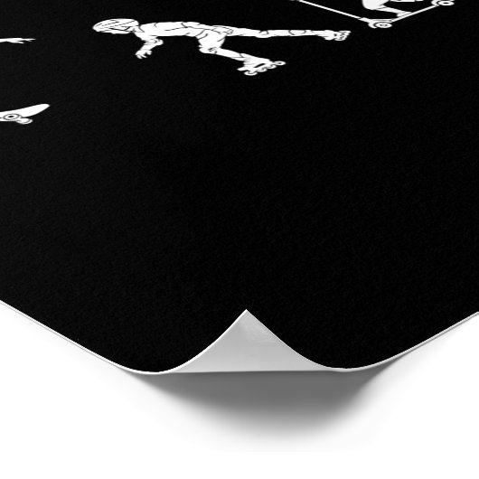 Poster Cadeau d'évolution de skateboardeur (Coin)