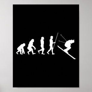 Poster Cadeau d'évolution du ski Skieur de ski