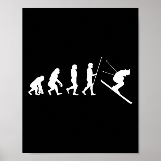 Poster Cadeau d'évolution du ski Skieur de ski (Devant)
