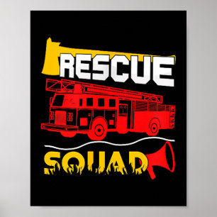 Poster Cadeau d'homme de feu sauveteur de l'équipe de sec