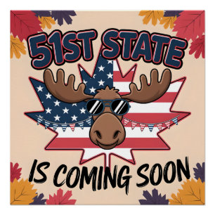 Poster Cadeau d'humour de Moose patriotique du 51e État