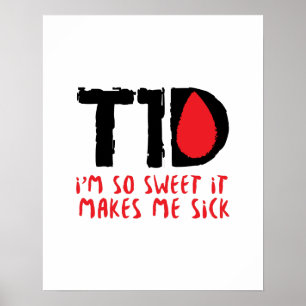 Poster Cadeau diabétique de diabète de T1D