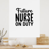 Poster Cadeau d'infirmière Future infirmière de service (Cuisine)