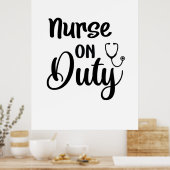 Poster Cadeau d'infirmière Infirmière de service (Cuisine)