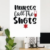 Poster Cadeau d'infirmière l'infirmière mène la danse (Bureau à domicile)