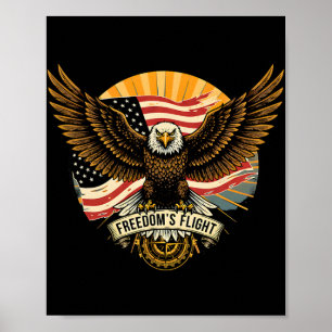 Poster Cadeau d'oiseau aigle Ld américain pour hommes fem