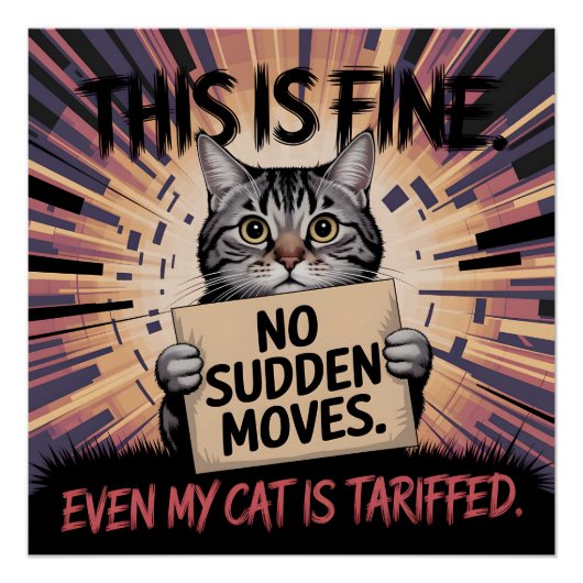 Poster Cadeau drôle de chat C'est bien (Devant)