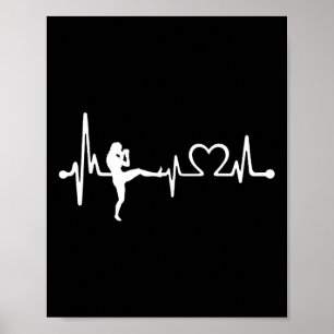 Poster Cadeau drôle de coach et de joueurs de kickboxing 