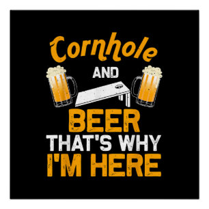 Poster Cadeau drôle de Cornhole pour hommes Joueur de Cor