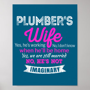 Poster Cadeau drôle de femme de plombier mignon pour mari