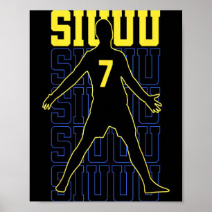 Poster Cadeau drôle de football Siuuuu pour les amateurs