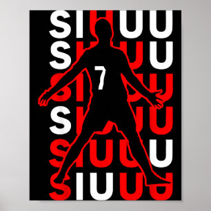 Poster Cadeau drôle de football Siuuuu pour les amateurs