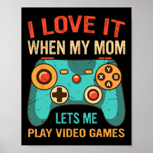 Poster Cadeau drôle de joueur pour garçons Présent de jeu
