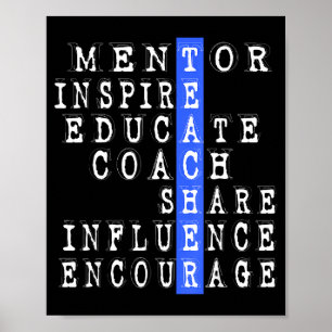 Poster Cadeau drôle de mentor entraîneur pour l'enseignan
