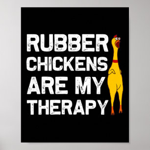 Poster Cadeau drôle de poulet en caoutchouc hommes femmes
