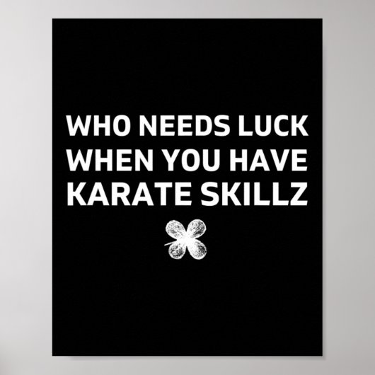 Poster Cadeau drôle de Saint-Patrick de karaté (Devant)