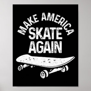 Poster Cadeau drôle de skateboard hommes femmes skateboar