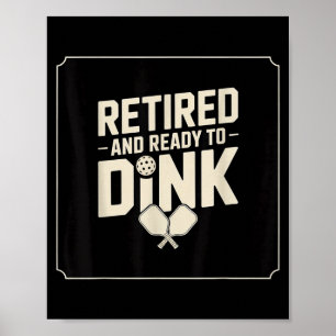 Poster Cadeau drôle de sport de pickleball grand-père din