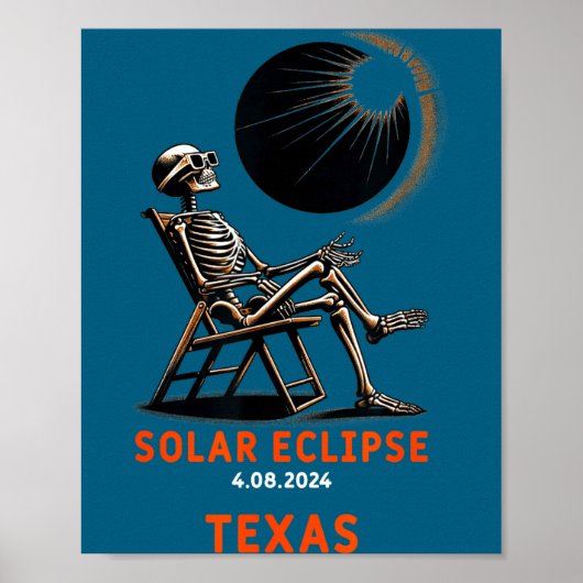 Poster Cadeau drôle de squelette de l'éclipse solaire du (Devant)